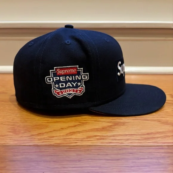 H768 NEWERA×Supreme OPENING DAY 2021 Supreme New Era Box Logo Opening Day 2021 Black Fitted Hat